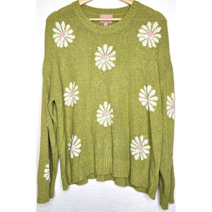 Show Me Your MuMu Green Daisy Sweater